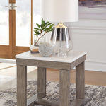 Ashley Furniture - LOYASKA END TABLE - Dark Brown Marble/Stone - Tables - Additional View 1