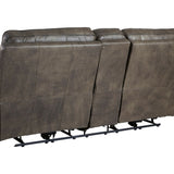 Game Plan Concrete Leather 2P Power Loveseat With Console