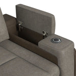 Elements International - LANTANA ROCKY GREY/BROWN 2P POWER RECLINER - Gray Faux Leather - Chairs - Additional View 8