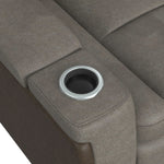 Elements International - LANTANA ROCKY GREY/BROWN 2P POWER RECLINER - Gray Faux Leather - Chairs - Additional View 9