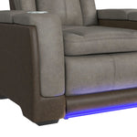 Elements International - LANTANA ROCKY GREY/BROWN 2P POWER RECLINER - Gray Faux Leather - Chairs - Additional View 10