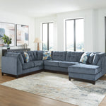 Ashley Furniture - MAXON PLACE NAVY 3 PIECE SECTIONAL - Blue Fabric - Sectionals - Additional View 3