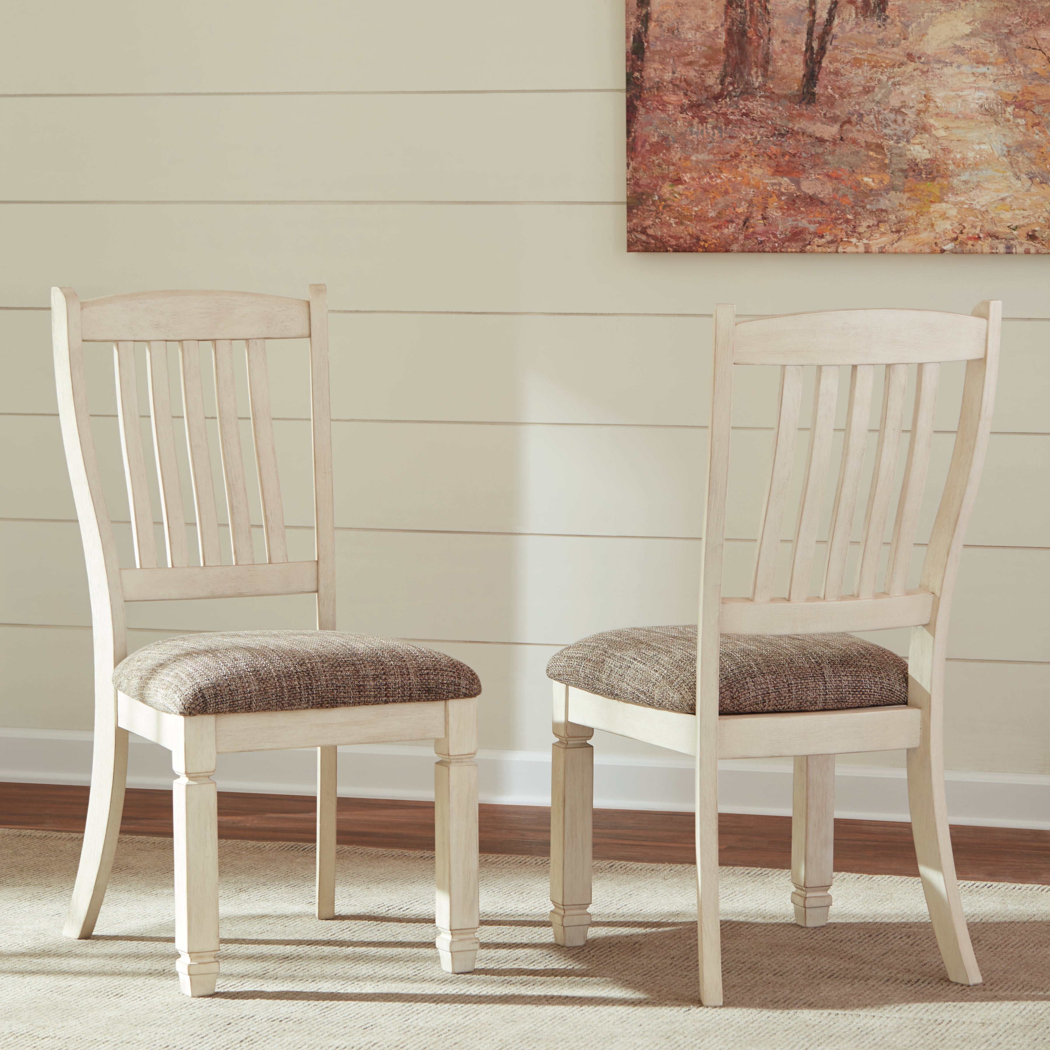 Ashley Furniture - Bolanburg Upholstered Side Chair - Beige Fabric|Wood - Chairs - Additional View 1