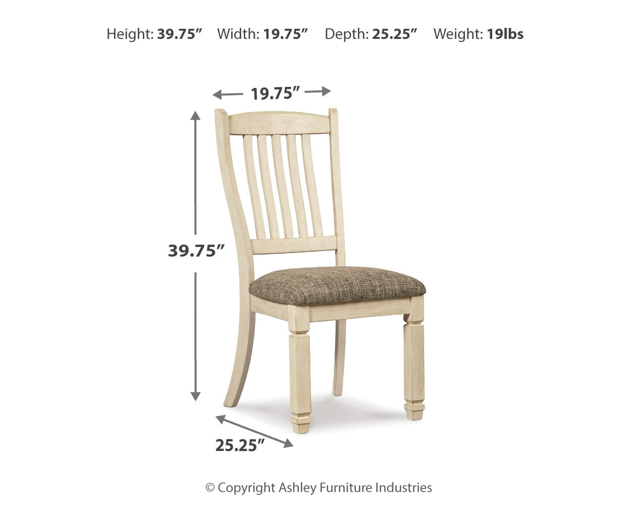Ashley Furniture - Bolanburg Upholstered Side Chair - Beige Fabric|Wood - Chairs - Additional View 2