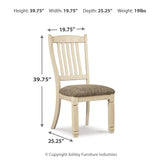 Ashley Furniture - Bolanburg Upholstered Side Chair - Beige Fabric|Wood - Chairs - Additional View 2
