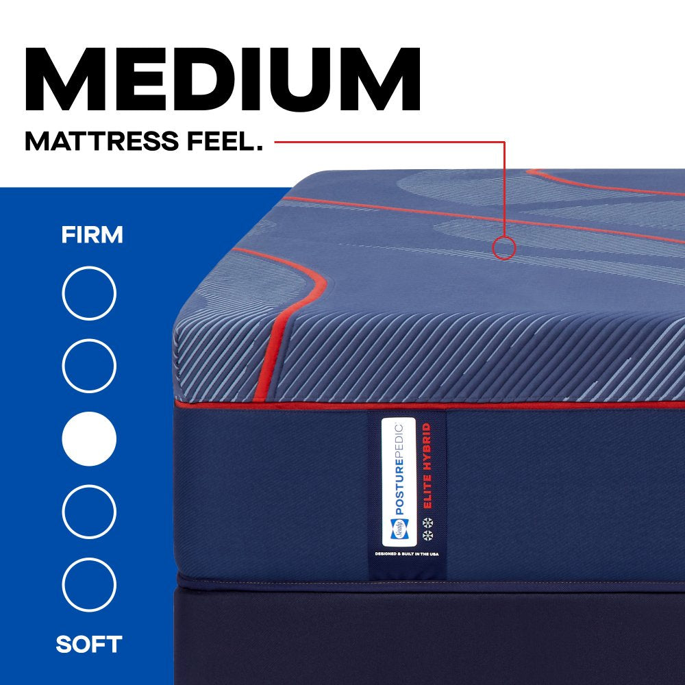 Tempur Sealy - HIGH POINT II HYBRID MEDIUM KING MATTRESS - Blue Fabric - Mattresses - Additional View 2