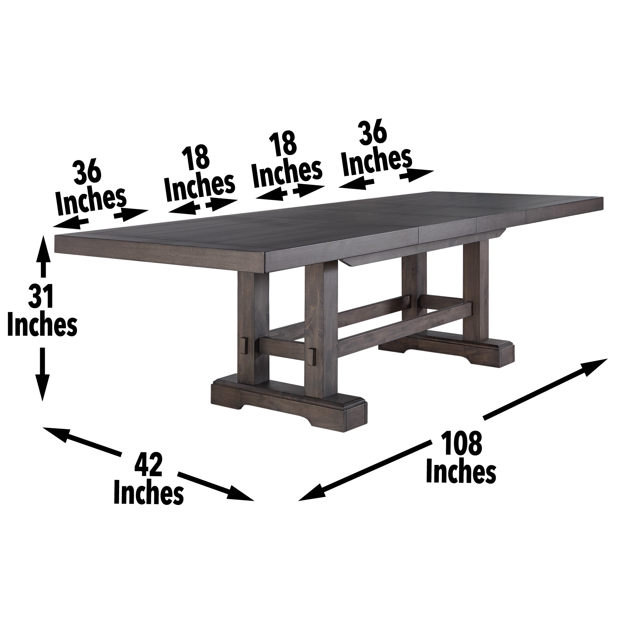 Steve Silver Furniture - Napa Dining Table - Dark - Dark Brown Wood - Tables - Additional View 2