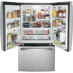GE STAINLESS 27CU FINGERPRINT RESISTANT FRENCH DOOR REFRIGERATOR - Pearl Silver - Refrigerators - Additional View 1