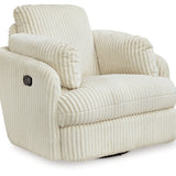 Ashley Furniture - TIE-BREAKER IVORY SWIVEL GLIDER RECLINER - White Fabric - Recliners