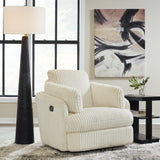 Ashley Furniture - TIE-BREAKER IVORY SWIVEL GLIDER RECLINER - White Fabric - Recliners - Additional View 1