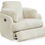 Ashley Furniture - TIE-BREAKER IVORY SWIVEL GLIDER RECLINER - White Fabric - Recliners - Additional View 2