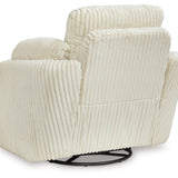 Ashley Furniture - TIE-BREAKER IVORY SWIVEL GLIDER RECLINER - White Fabric - Recliners - Additional View 4