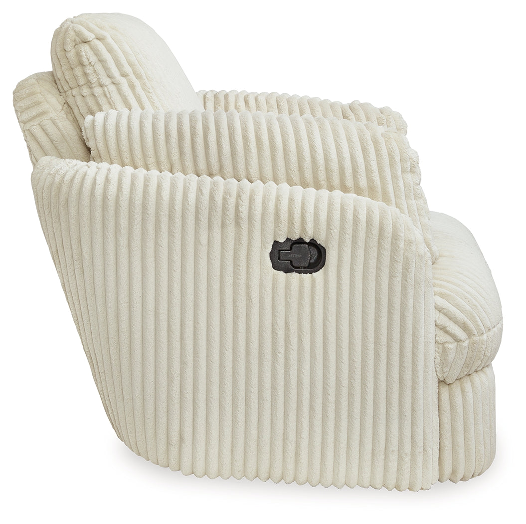 Ashley Furniture - TIE-BREAKER IVORY SWIVEL GLIDER RECLINER - White Fabric - Recliners - Additional View 5