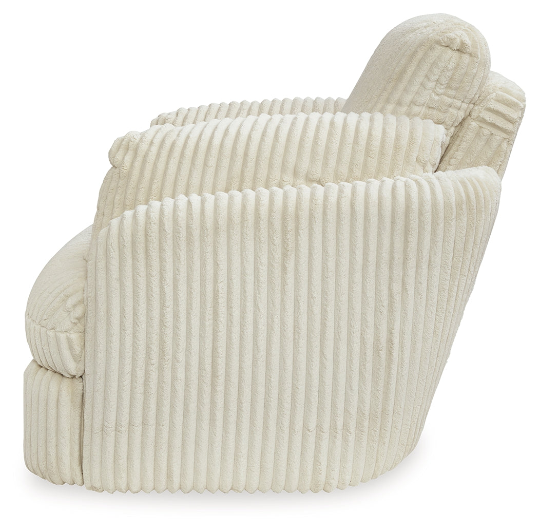 Ashley Furniture - TIE-BREAKER IVORY SWIVEL GLIDER RECLINER - White Fabric - Recliners - Additional View 7