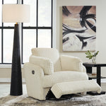 Ashley Furniture - TIE-BREAKER IVORY SWIVEL GLIDER RECLINER - White Fabric - Recliners - Additional View 8