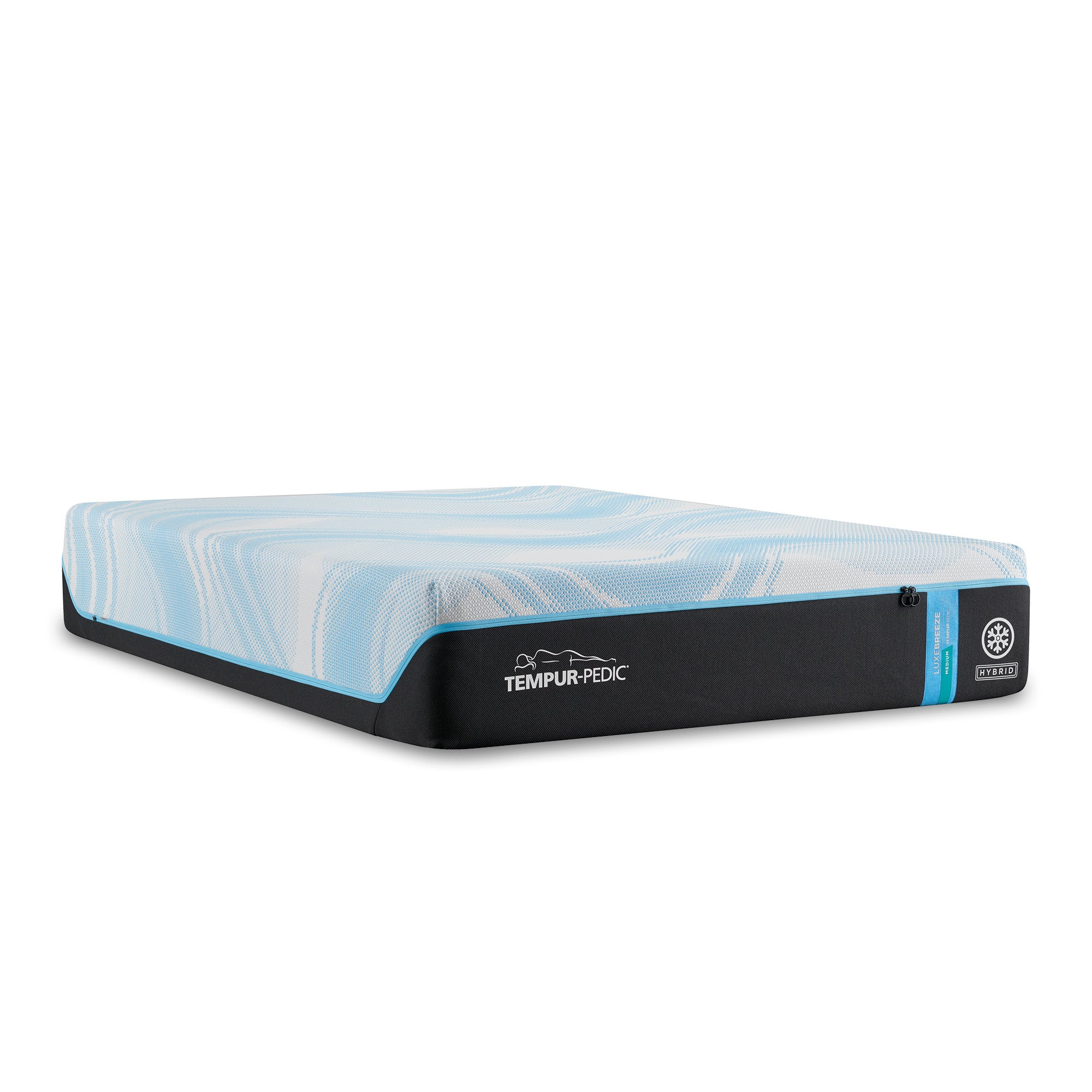 Tempur Sealy - Luxe Breeze 2.0 Medium Hybrid Queen Mattress - Black|White Fabric - Mattresses - Additional View 1