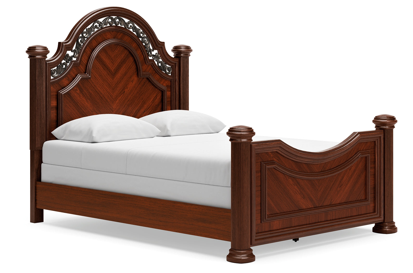 Ashley Furniture - Lavinton Queen Poster Bed - Dark Brown Wood - Beds