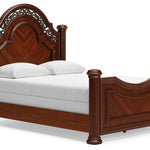 Ashley Furniture - Lavinton Queen Poster Bed - Dark Brown Wood - Beds