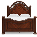 Ashley Furniture - Lavinton Queen Poster Bed - Dark Brown Wood - Beds - Additional View 3