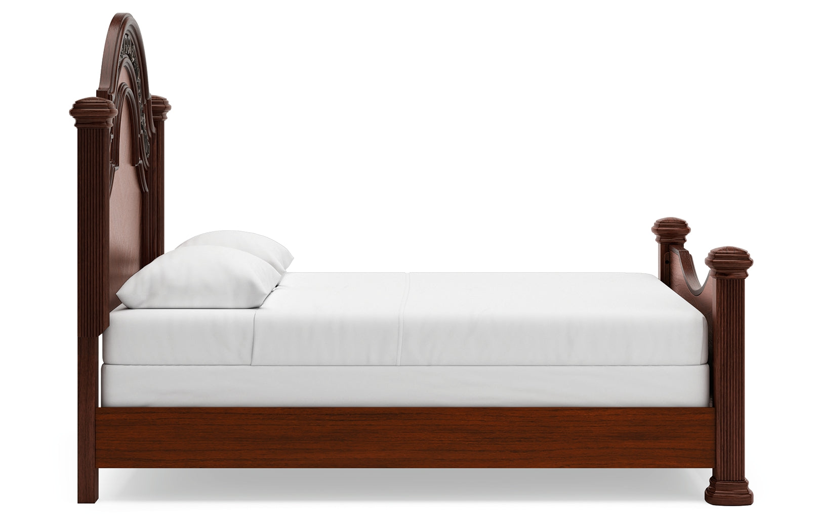 Ashley Furniture - Lavinton Queen Poster Bed - Dark Brown Wood - Beds - Additional View 4