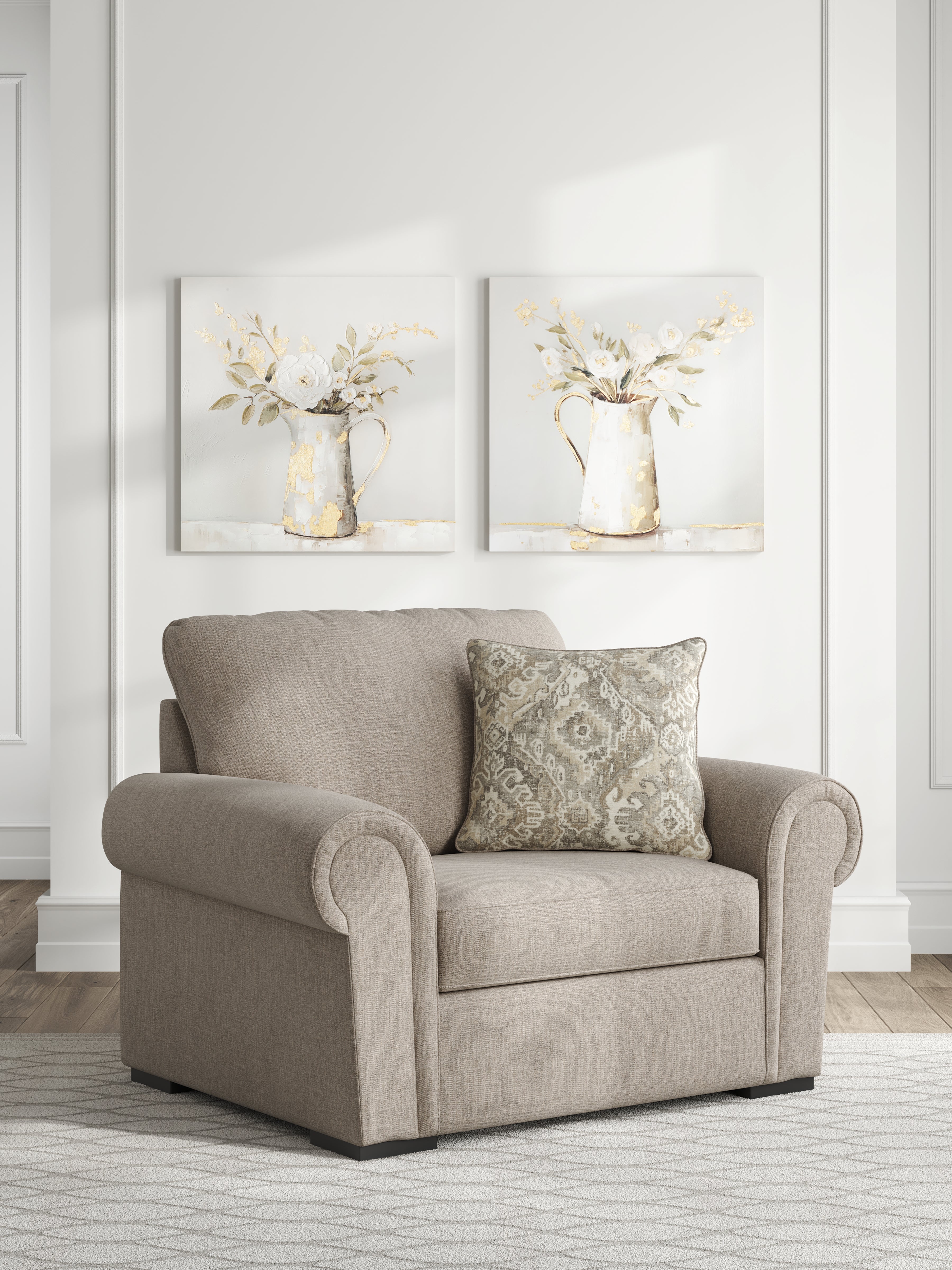 Ashley Furniture - SARAROSE HEATHER OVERSIZED CHAIR - Beige Fabric - Chairs - Additional View 1