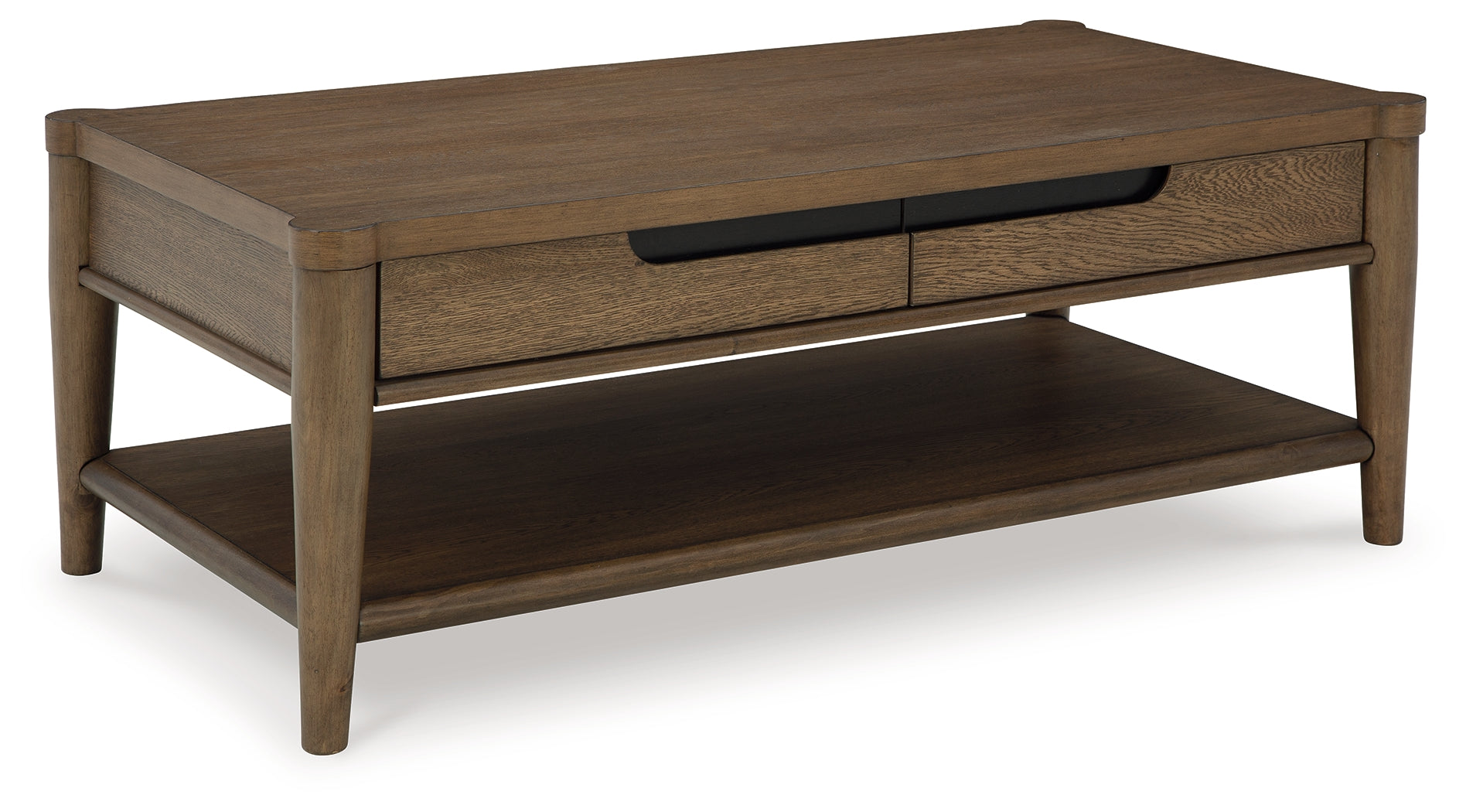 Ashley Furniture - ROANHOWE COCKTAIL TABLE - Dark Brown Wood - Tables