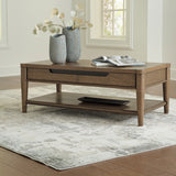 Ashley Furniture - ROANHOWE COCKTAIL TABLE - Dark Brown Wood - Tables - Additional View 1