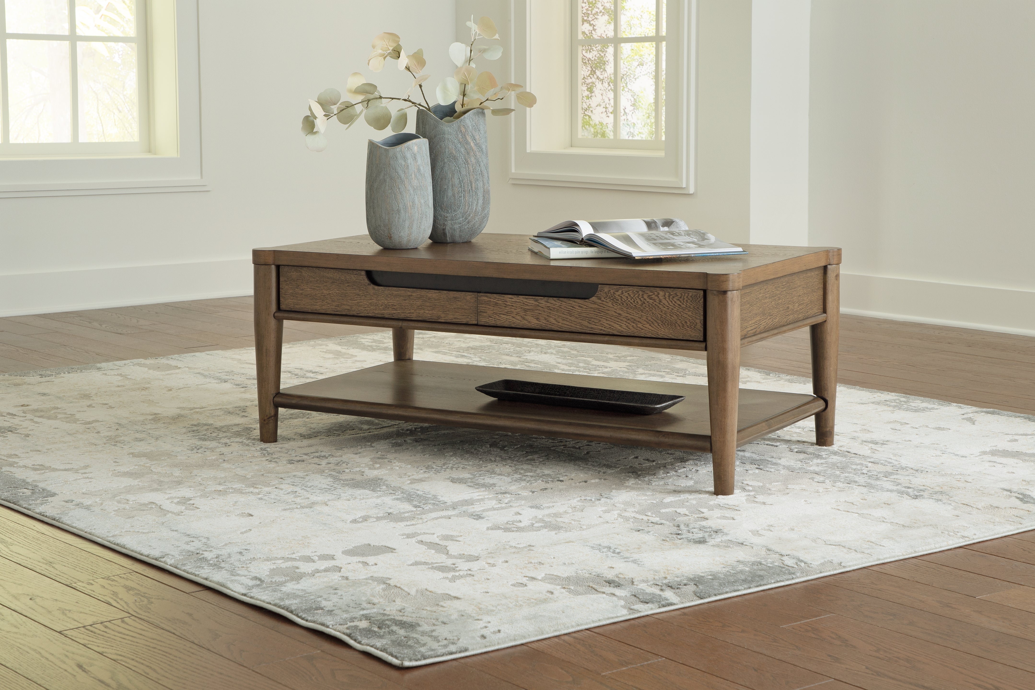 Ashley Furniture - ROANHOWE COCKTAIL TABLE - Dark Brown Wood - Tables - Additional View 1