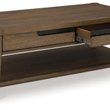 Ashley Furniture - ROANHOWE COCKTAIL TABLE - Dark Brown Wood - Tables - Additional View 2