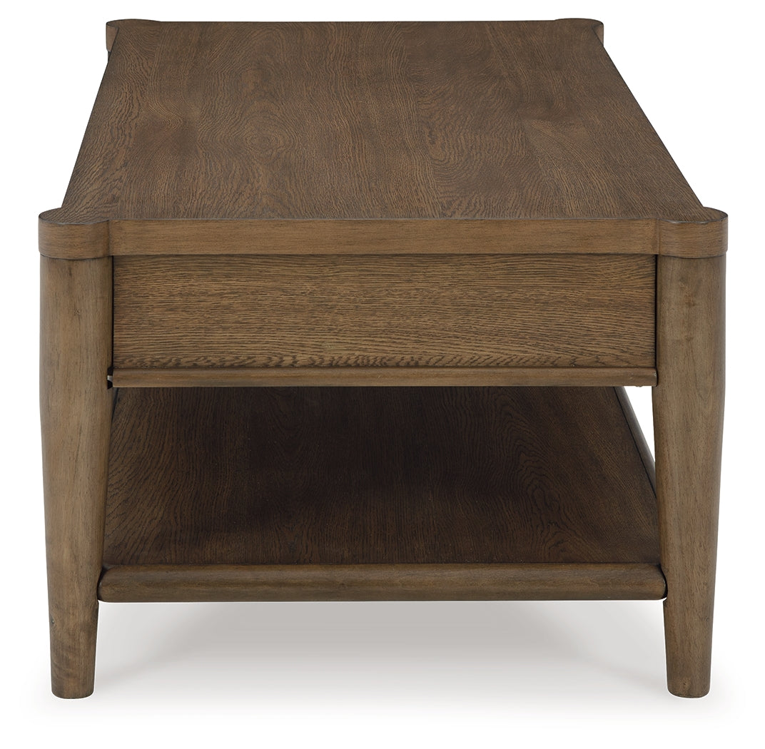 Ashley Furniture - ROANHOWE COCKTAIL TABLE - Dark Brown Wood - Tables - Additional View 4
