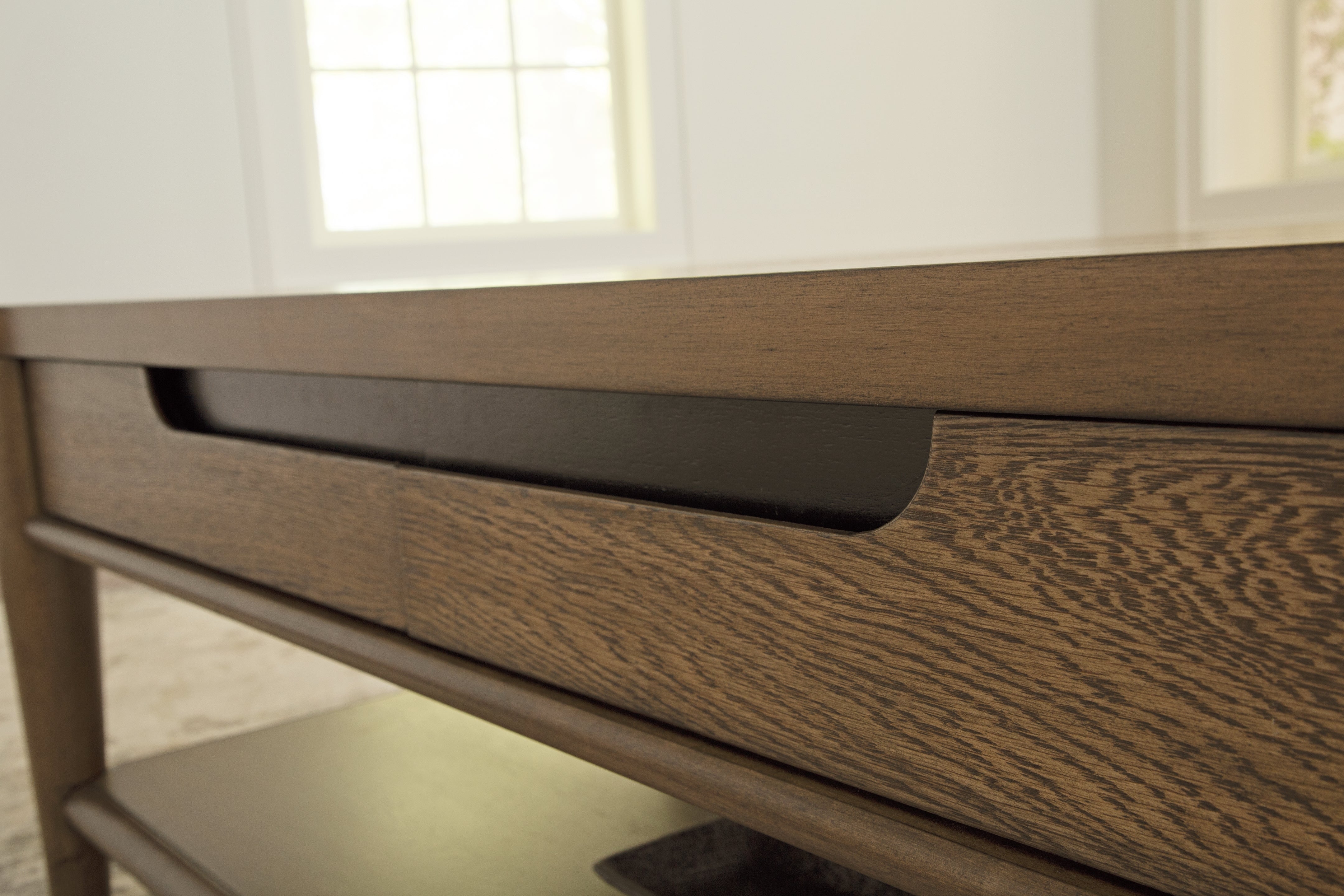 Ashley Furniture - ROANHOWE COCKTAIL TABLE - Dark Brown Wood - Tables - Additional View 5