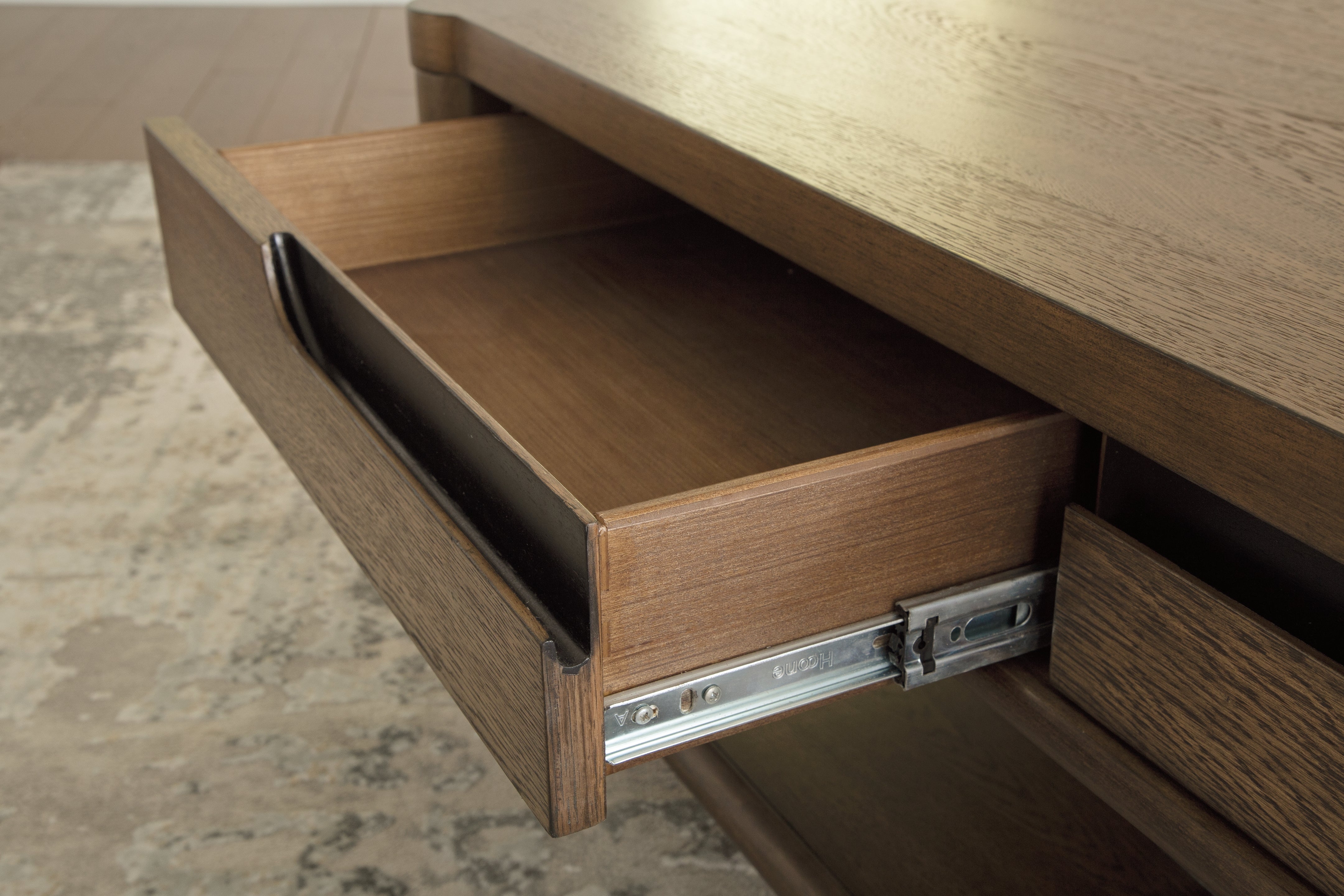 Ashley Furniture - ROANHOWE COCKTAIL TABLE - Dark Brown Wood - Tables - Additional View 6