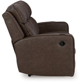 Ashley Furniture - Lavenhorne Reclining Sofa With Drop Down Table - Granite - Dark Gray Faux Leather - Sofas - Additional View 4