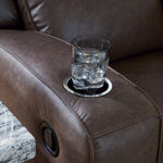 Ashley Furniture - Lavenhorne Reclining Sofa With Drop Down Table - Granite - Dark Gray Faux Leather - Sofas - Additional View 7