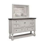 International Furniture Direct - Stone Dresser - Beige|Dark Gray Wood - Dresser & Mirror