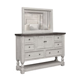 International Furniture Direct - Stone Dresser - Beige|Dark Gray Wood - Dresser & Mirror