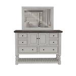 International Furniture Direct - Stone Dresser - Beige|Dark Gray Wood - Dresser & Mirror - Additional View 2