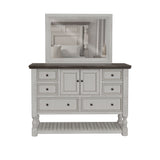 International Furniture Direct - Stone Dresser - Beige|Dark Gray Wood - Dresser & Mirror - Additional View 2