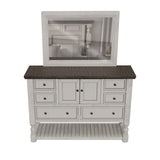 International Furniture Direct - Stone Dresser - Beige|Dark Gray Wood - Dresser & Mirror - Additional View 3