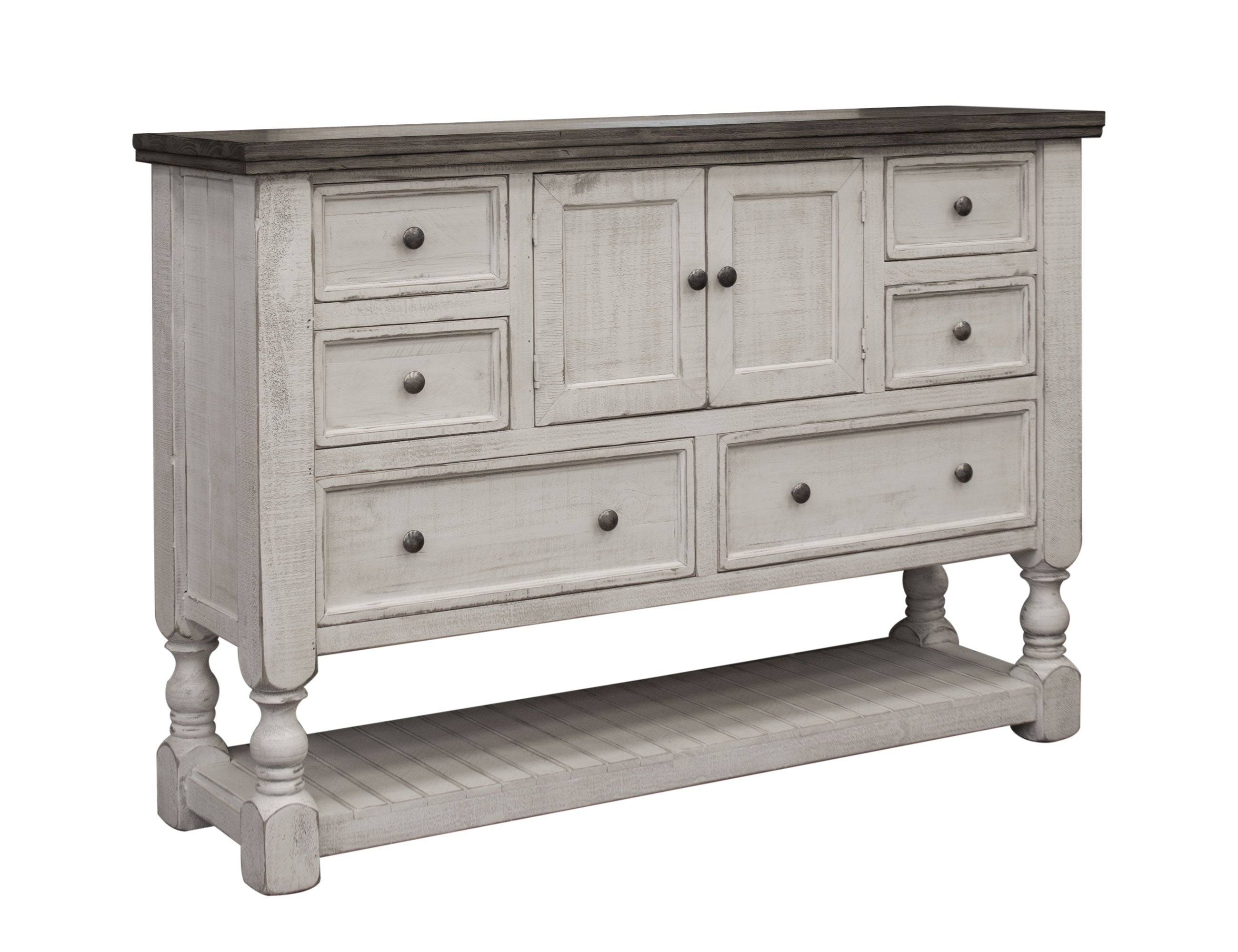 International Furniture Direct - Stone Dresser - Beige|Dark Gray Wood - Dresser & Mirror - Additional View 4