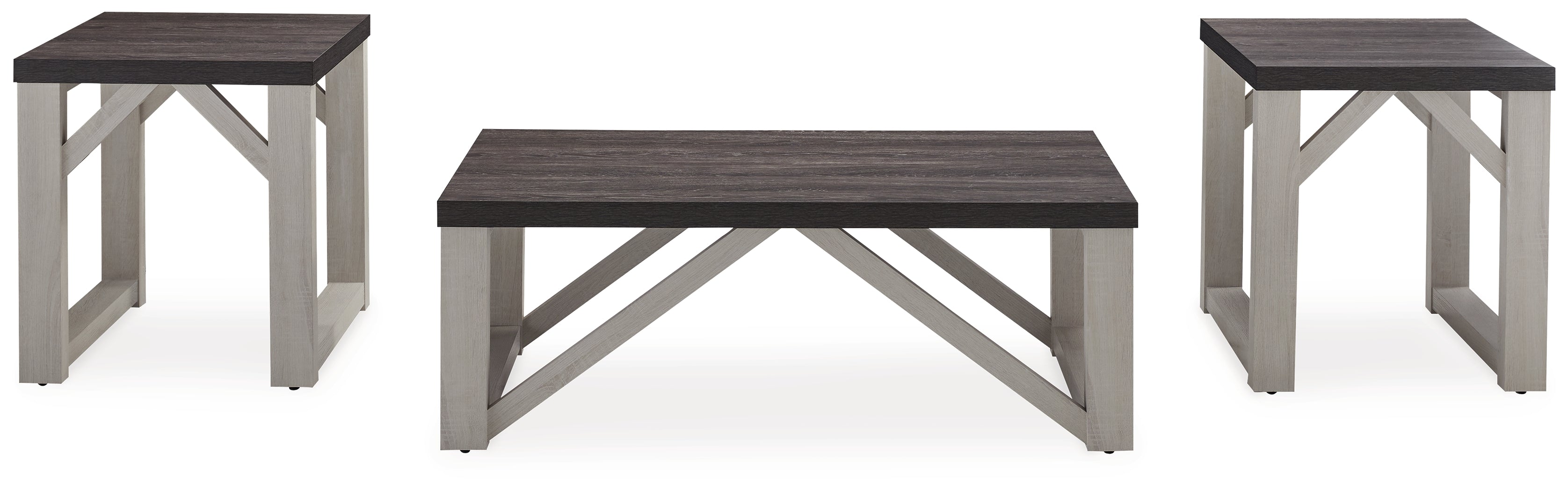 Ashley Furniture - DORRINSON 3 PIECE OCCASIONAL TABLE SET - Dark Gray Wood - Tables - Additional View 2