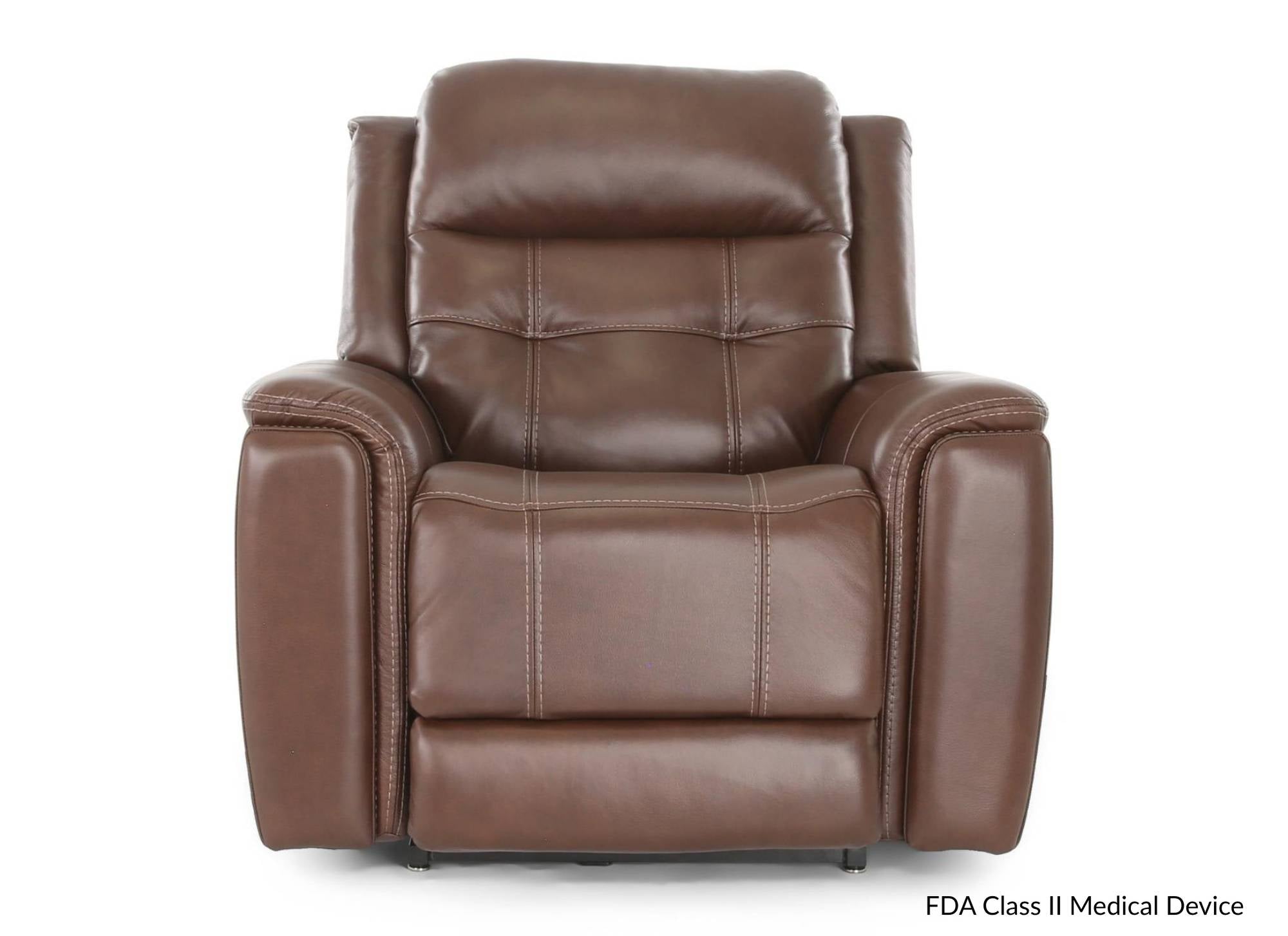 COFFEE 100% LEATHER LIFT CHAIR WITH HEAT, POWER ADJUSTABLE HEADREST AND LUMBAR