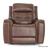 COFFEE 100% LEATHER LIFT CHAIR WITH HEAT, POWER ADJUSTABLE HEADREST AND LUMBAR