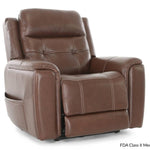 COFFEE 100% LEATHER LIFT CHAIR WITH HEAT, POWER ADJUSTABLE HEADREST AND LUMBAR - Additional View 1