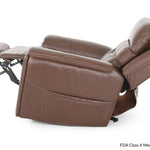 COFFEE 100% LEATHER LIFT CHAIR WITH HEAT, POWER ADJUSTABLE HEADREST AND LUMBAR - Additional View 4