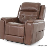 COFFEE 100% LEATHER LIFT CHAIR WITH HEAT, POWER ADJUSTABLE HEADREST AND LUMBAR - Additional View 5