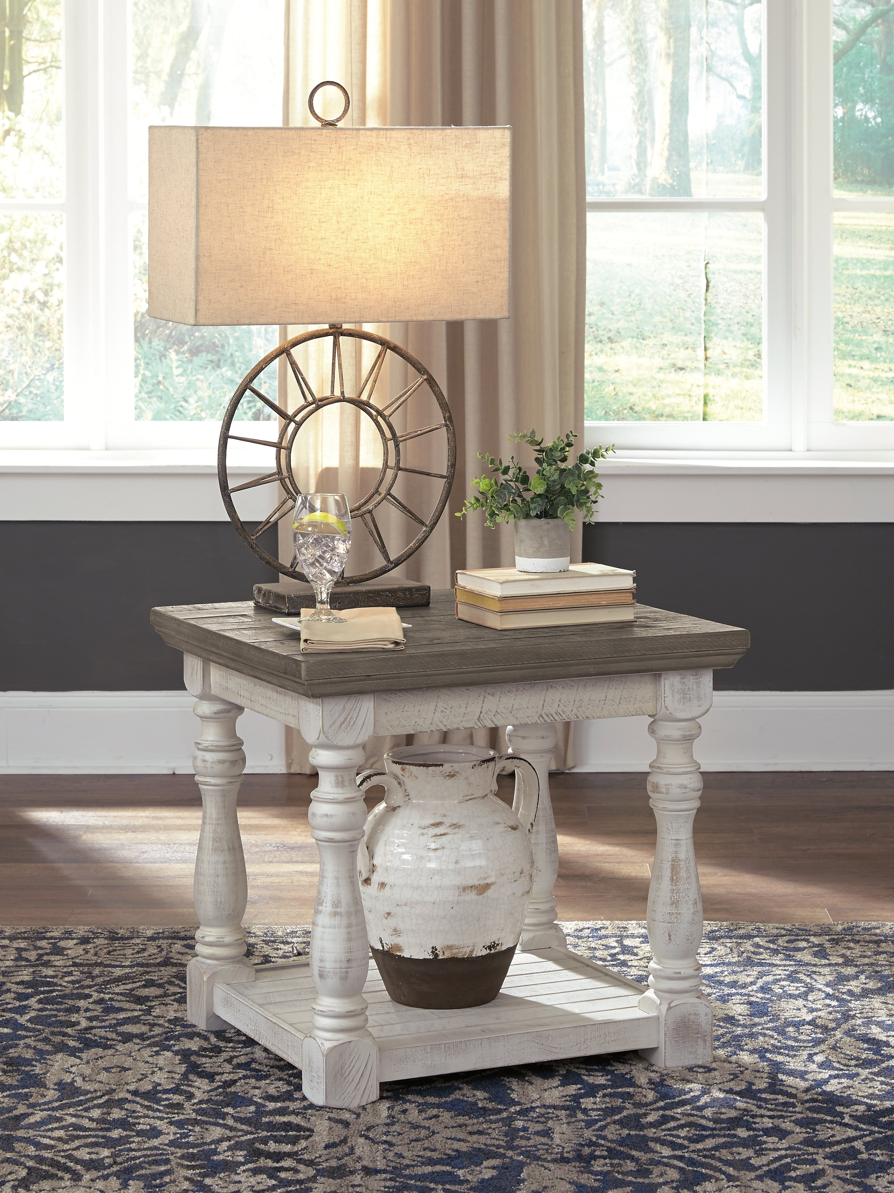 Ashley Furniture - HAVALANCE END TABLE - Dark Gray Wood - Tables - Additional View 1