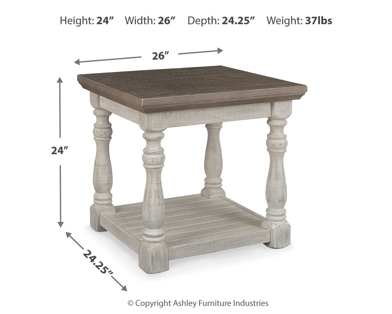 Ashley Furniture - HAVALANCE END TABLE - Dark Gray Wood - Tables - Additional View 3