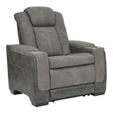 Ashley Furniture - Next-Gen Power Recliner - Slate - Dark Gray Faux Leather - Recliners