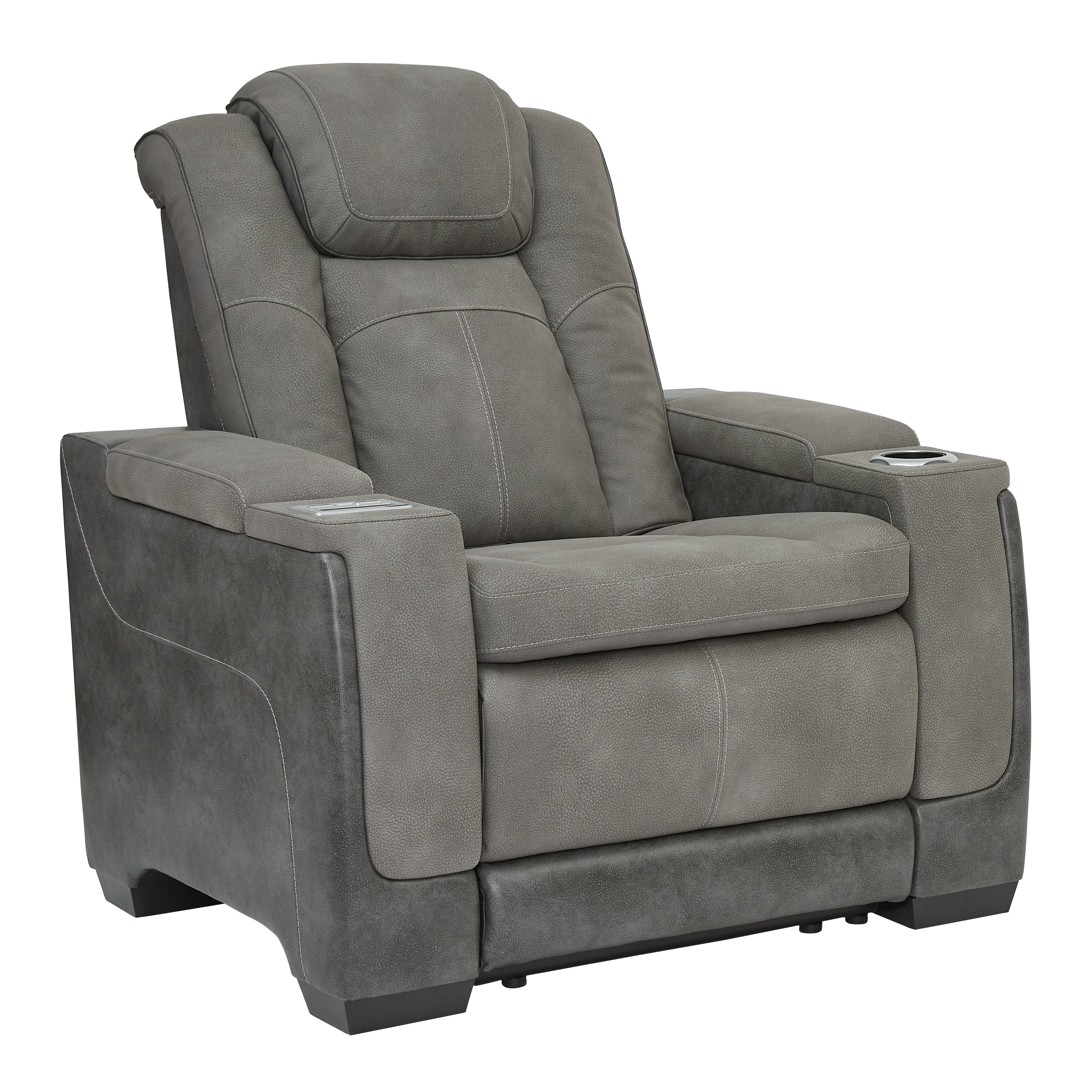 Ashley Furniture - Next-Gen Power Recliner - Slate - Dark Gray Faux Leather - Recliners